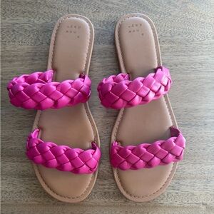 A New Day Target Pink Lucy Slide Slip On Open Toe Braided Sandals Women’s 9.5